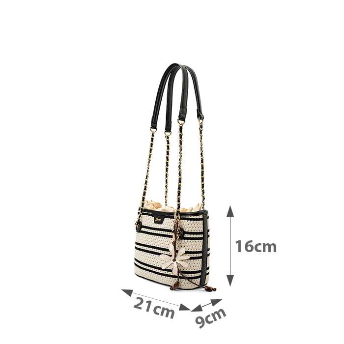  Túi Xách Nhỏ Tote Bag Phối Charm Hoa 