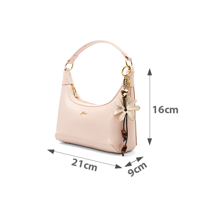  Túi Xách Nhỏ Hobo Bag Phối Charm Hoa 
