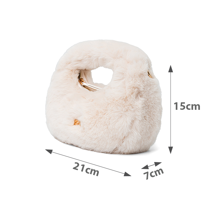  Túi Xách Nhỏ Hobo Phối Lông 