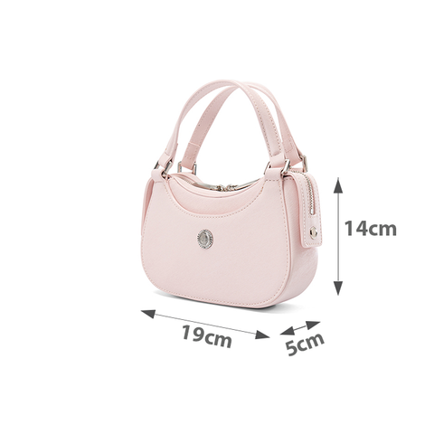 Túi Xách Nhỏ Double-Handle Trang Trí Logo Kim Loại