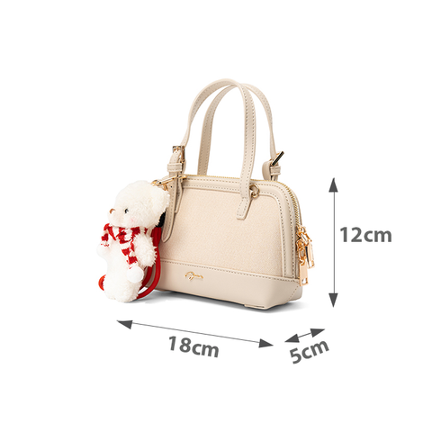 Túi Xách Nhỏ Form Bowling Phối Charm