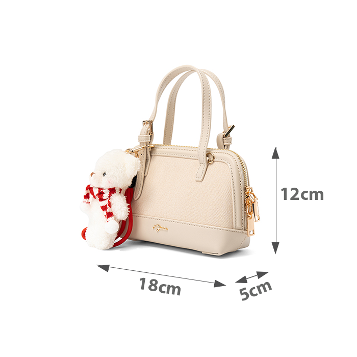  Túi Xách Nhỏ Form Bowling Phối Charm 