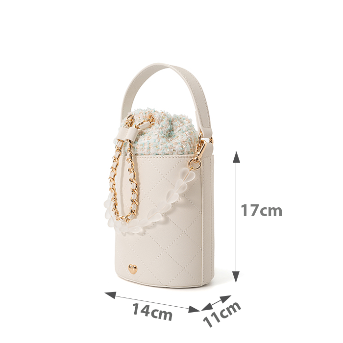  Túi Xách Nhỏ Bucket Phối Charm 