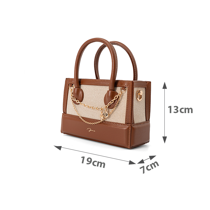  Túi Xách Nhỏ Top Handle Trang Trí Chain 
