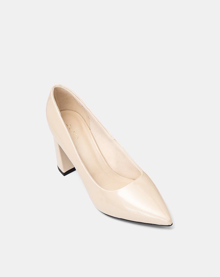  Giày Cao Gót Pump Gót Trụ Mũi Nhọn 