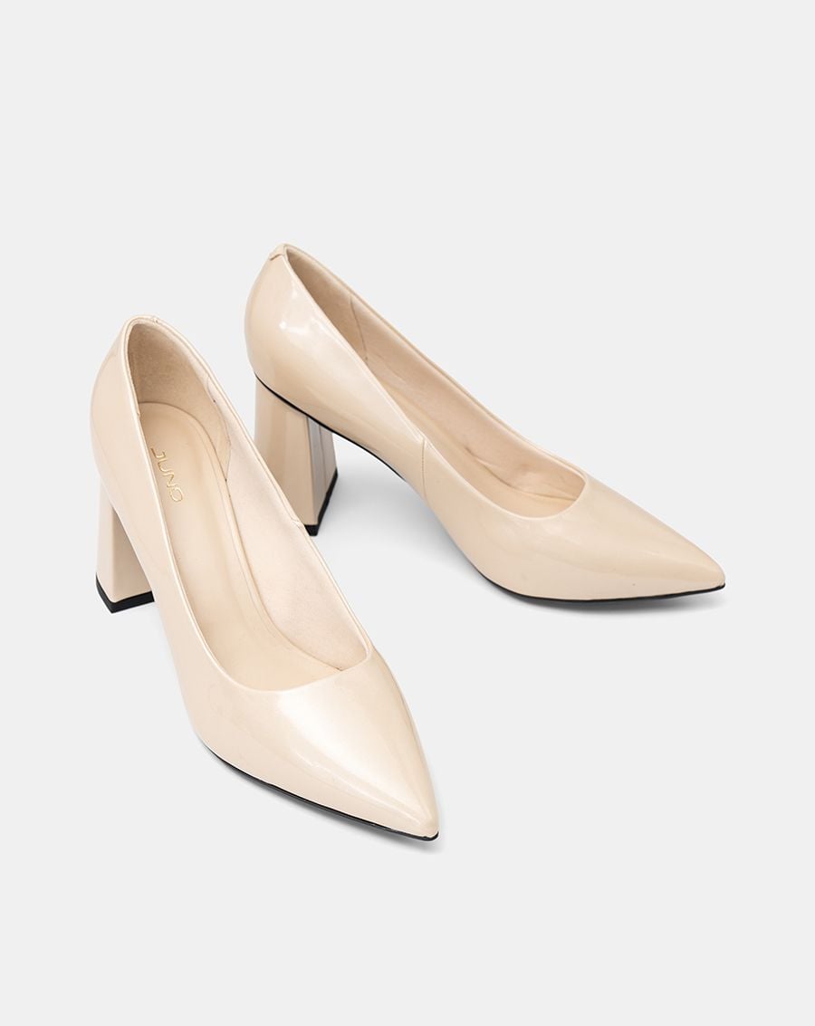  Giày Cao Gót Pump Gót Trụ Mũi Nhọn 