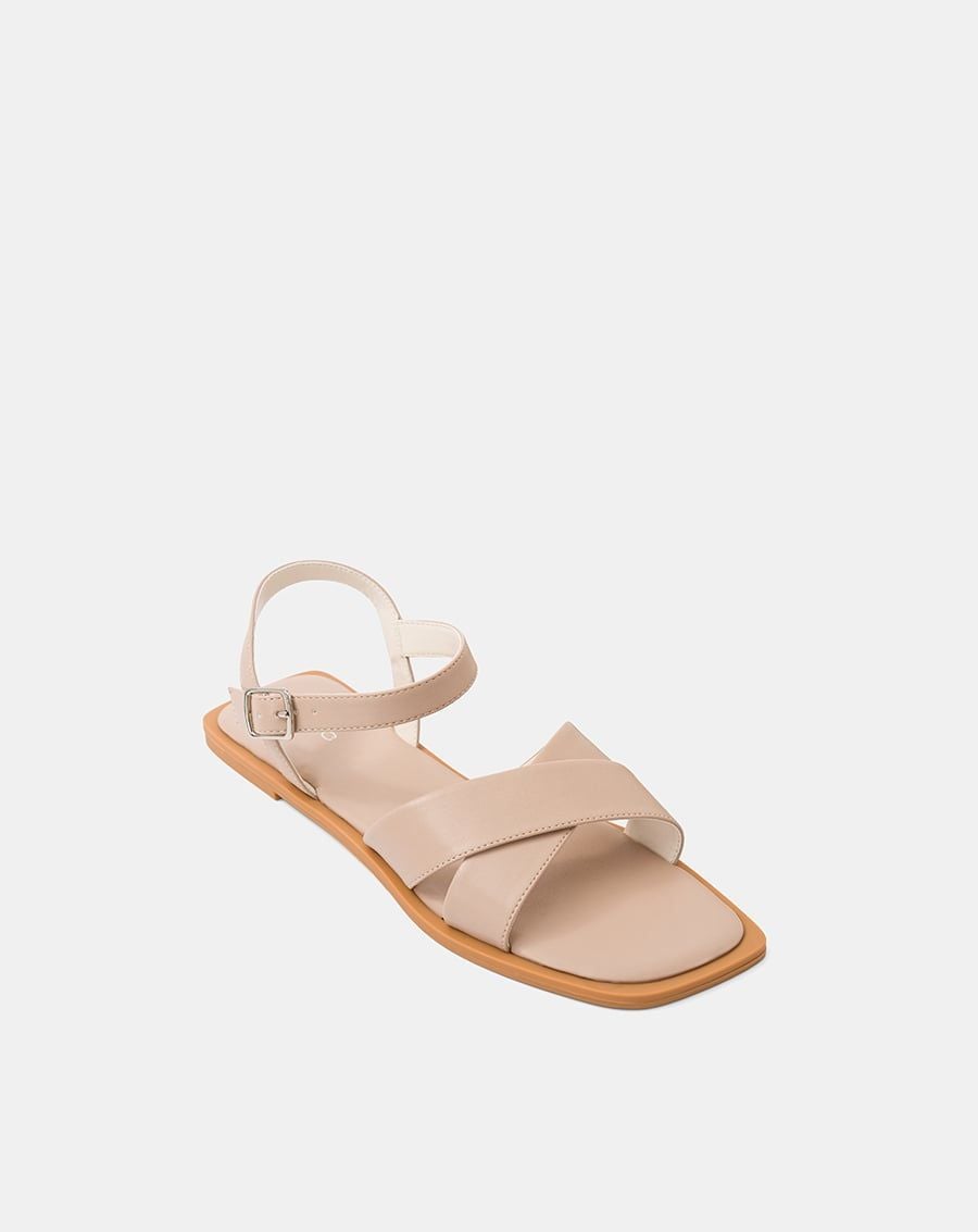  Giày Sandal Đế Bệt Phối Quai Vân Đan 