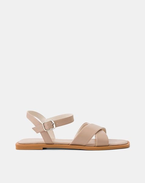  Giày Sandal Đế Bệt Phối Quai Vân Đan 