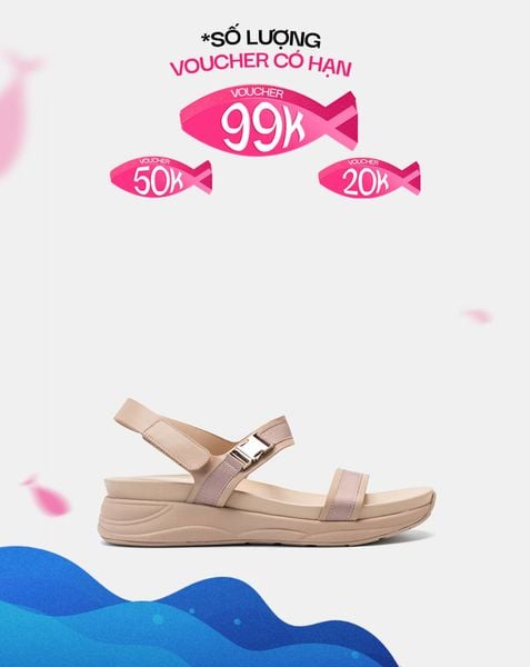  Giày Sandal Đế Thể Thao Phối Khóa Trang Trí 