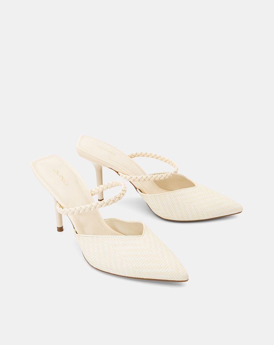  Giày Cao Gót Mules Quai Thắt Bính 