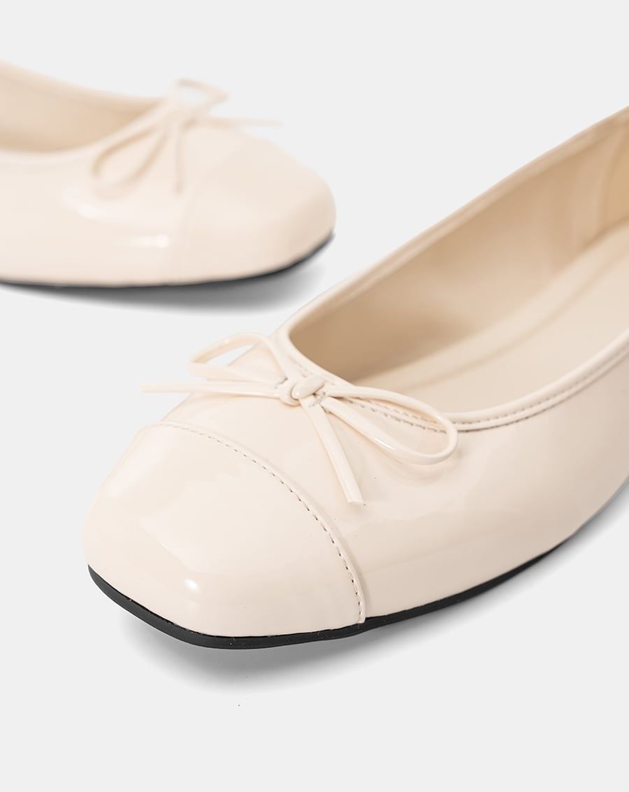  Giày Búp Bê Phối Nơ Bọc Toecap 