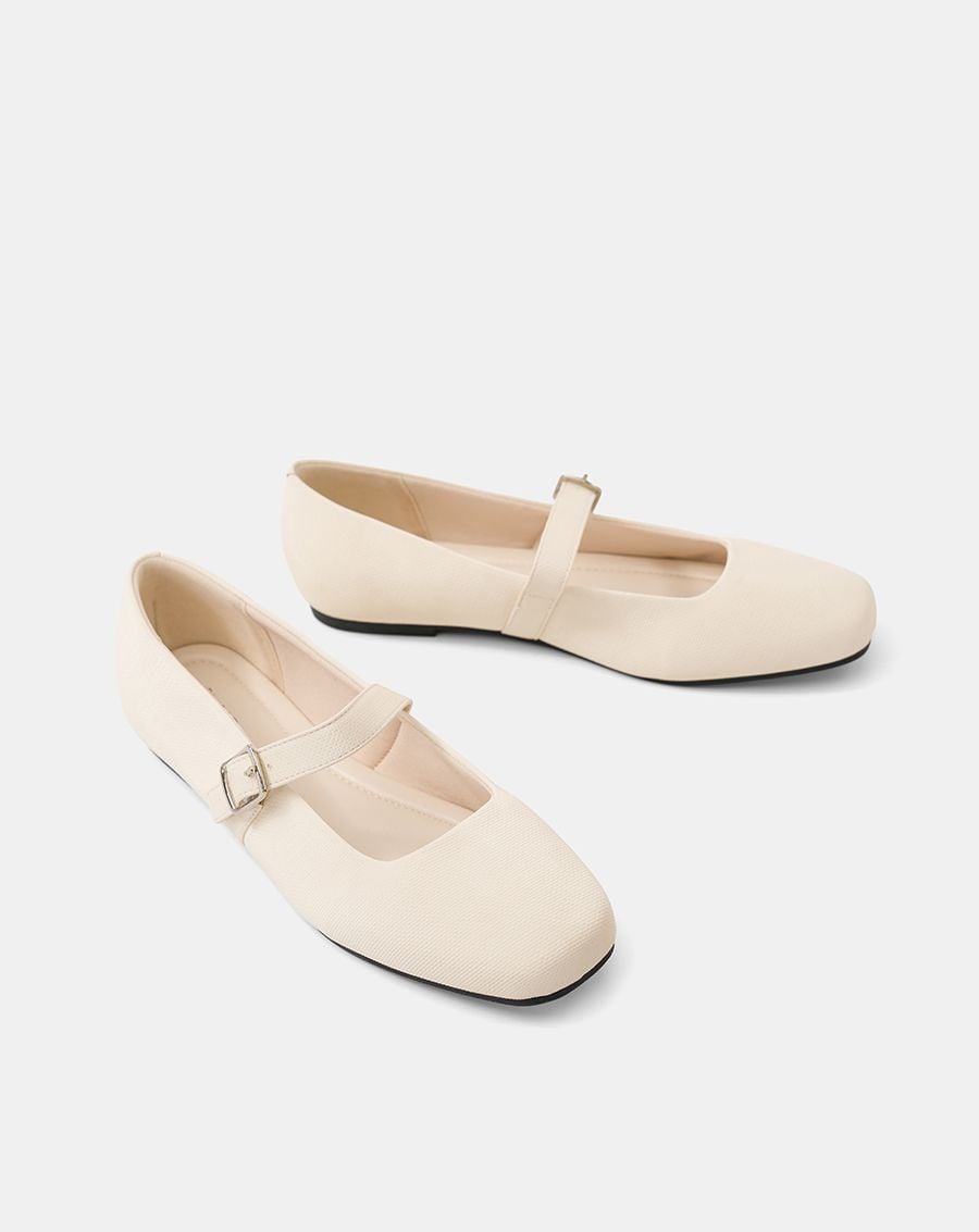  Giày Búp Bê Phối Chất Liệu Vân 