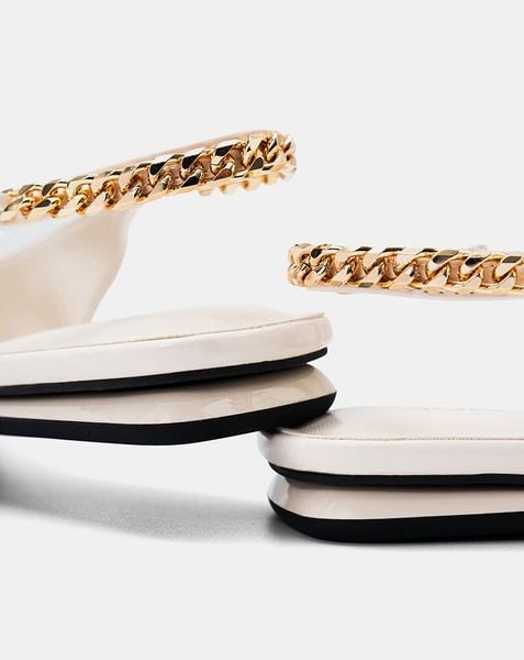  Giày Búp Bê Slingback Phối Dây Xích 