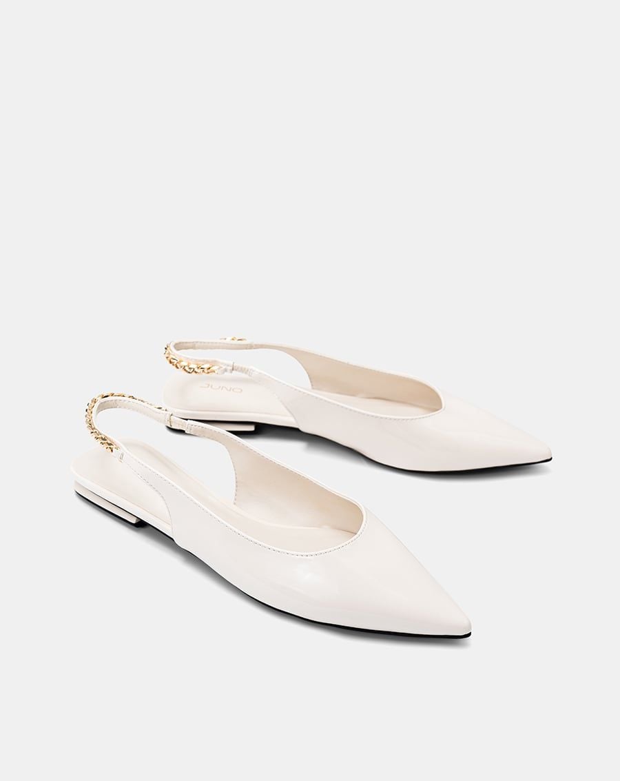  Giày Búp Bê Slingback Phối Dây Xích 