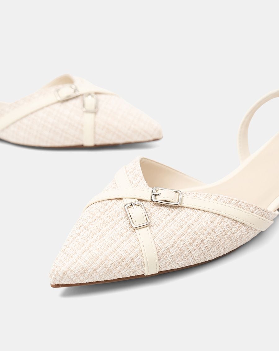  Giày Búp Bê Phối Vải Đan 