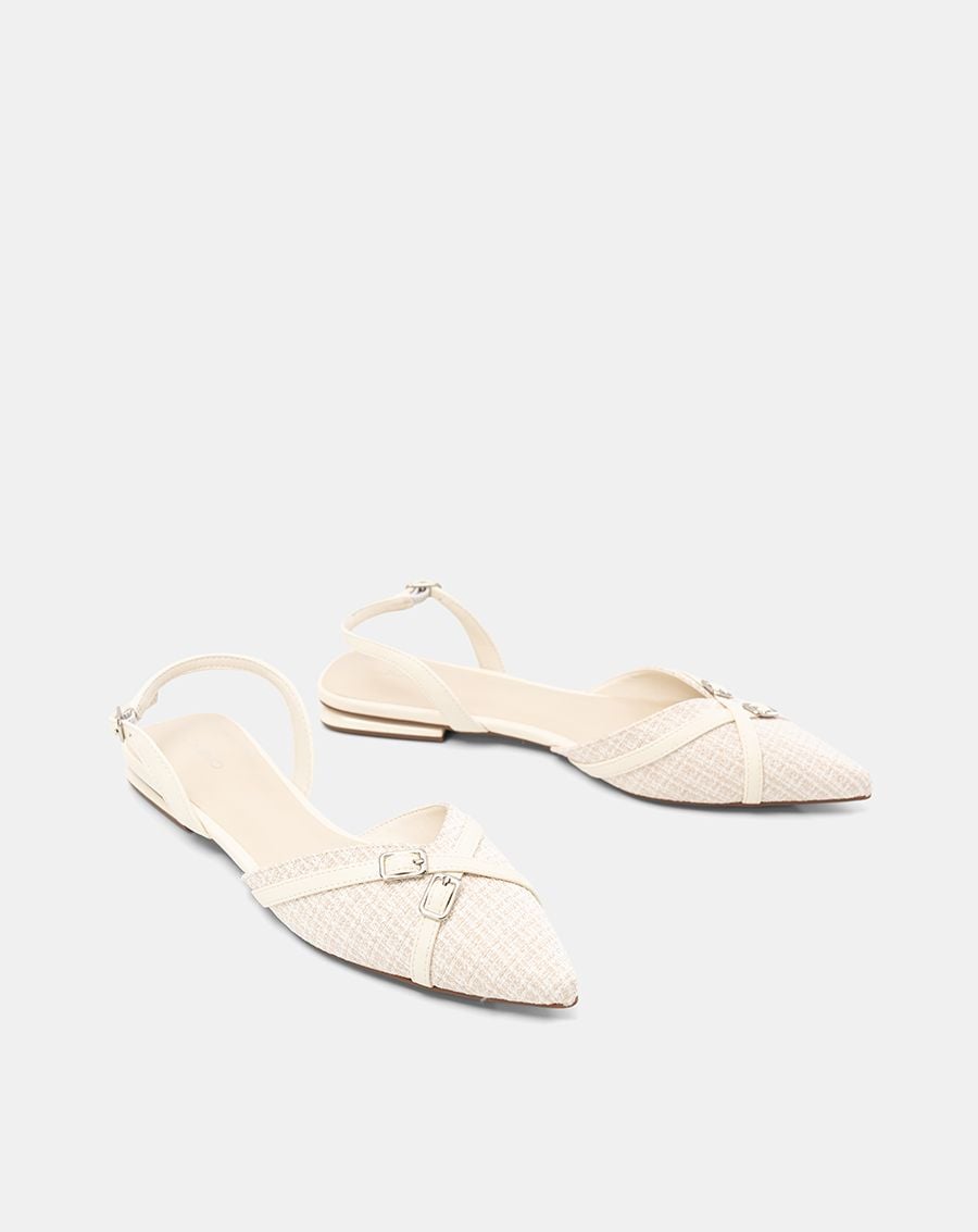  Giày Búp Bê Phối Vải Đan 