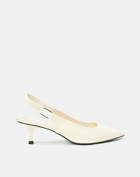  Giày Cao Gót Slingback Phối Khóa Trang Trí 
