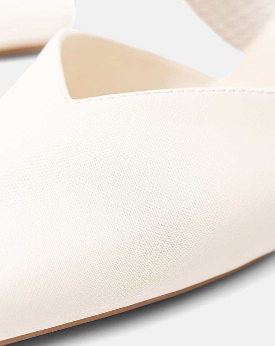  Giày Cao Gót Mules Phối Quai Thun Bện 