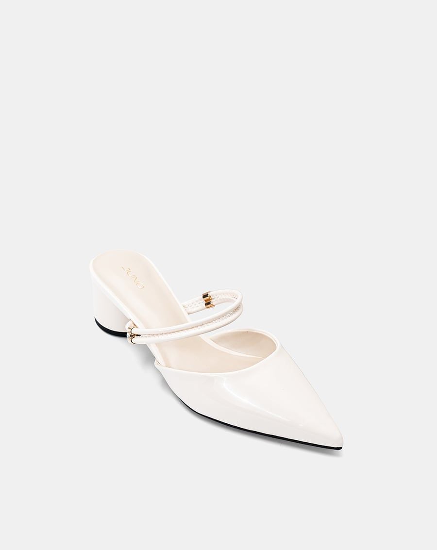  Giày Cao Gót Gót Trụ Phối Khóa 