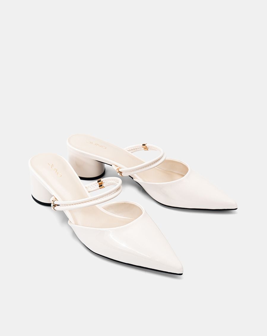  Giày Cao Gót Gót Trụ Phối Khóa 