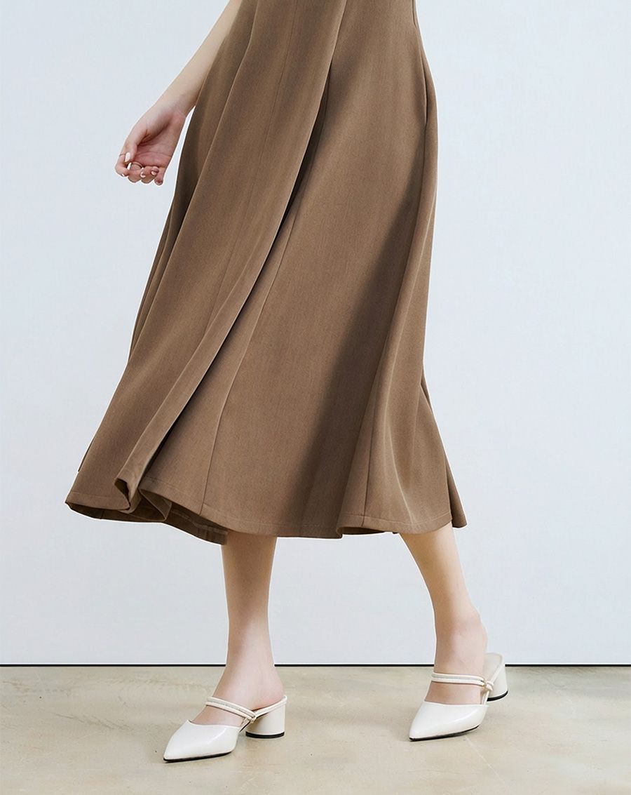  Giày Cao Gót Gót Trụ Phối Khóa 