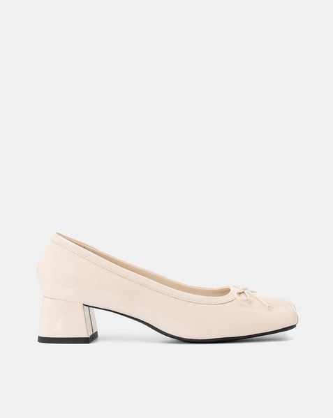 Giày Cao Gót Mũi Vuông Phối Nơ