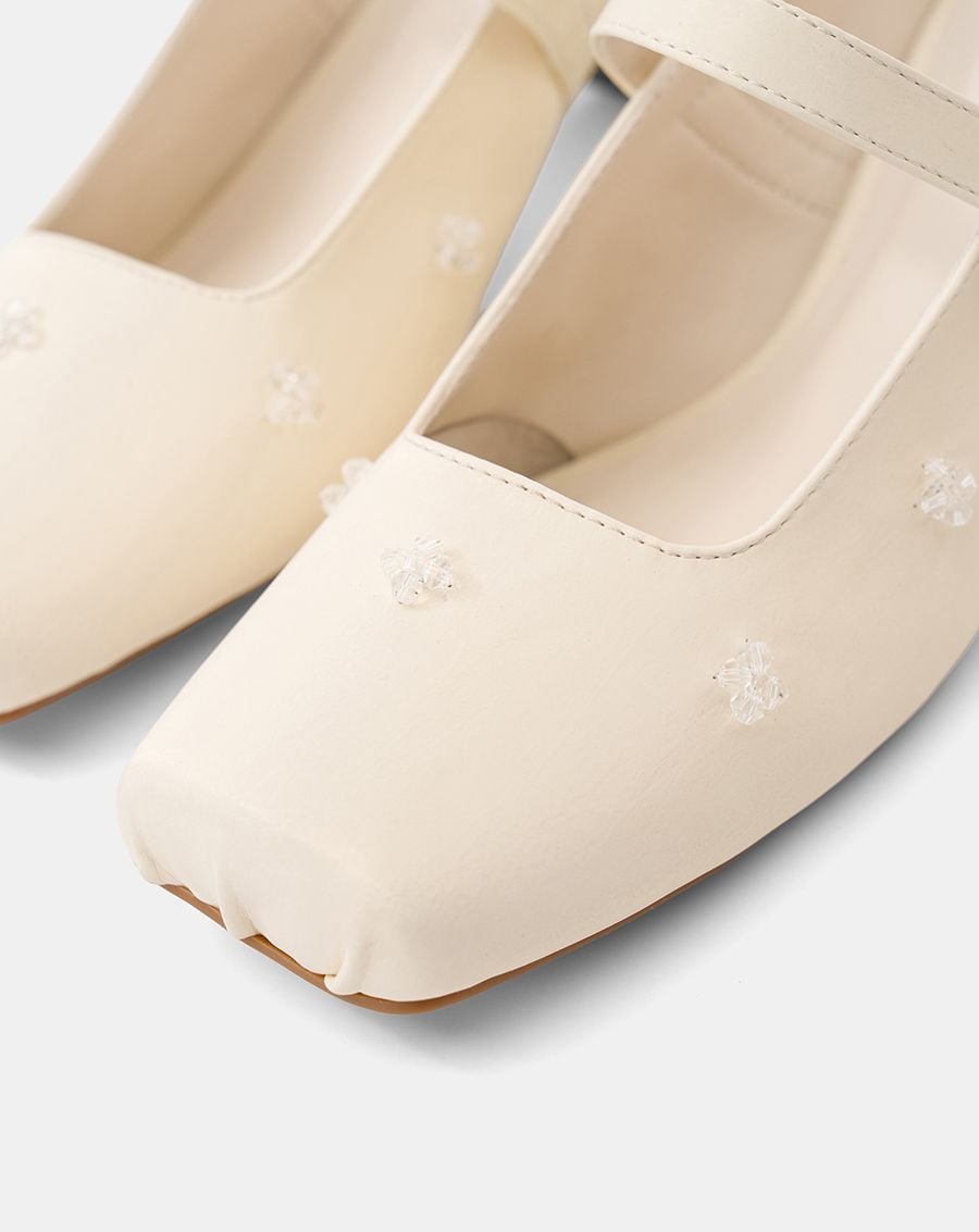  Giày Cao Gót Mũi Vuông Quai Mary Jane 