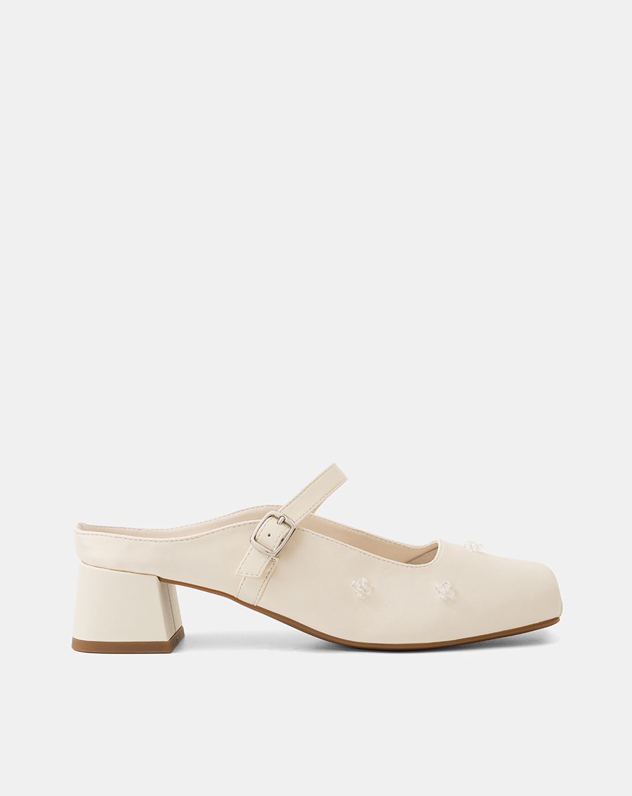  Giày Cao Gót Mũi Vuông Quai Mary Jane 