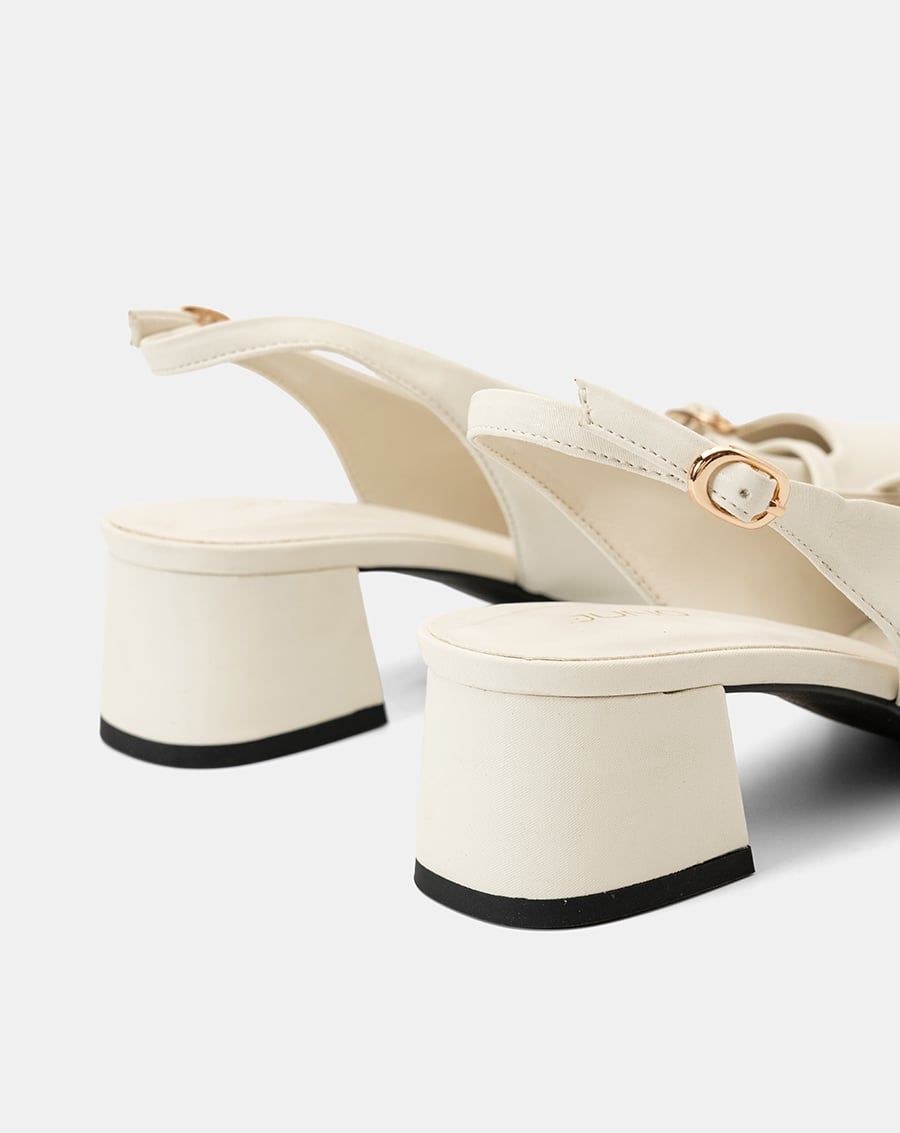  Giày Cao Gót Slingback Mũi Vuông 