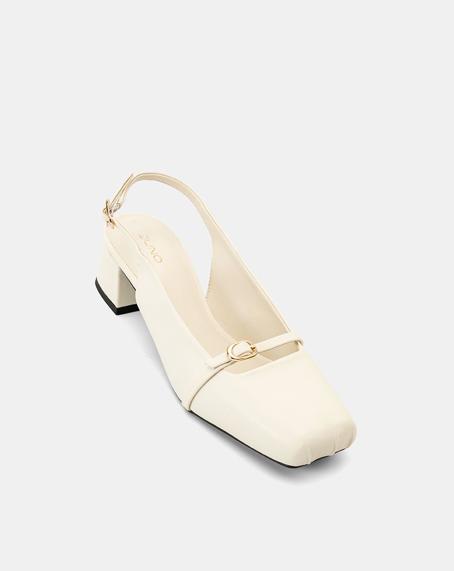  Giày Cao Gót Slingback Mũi Vuông 