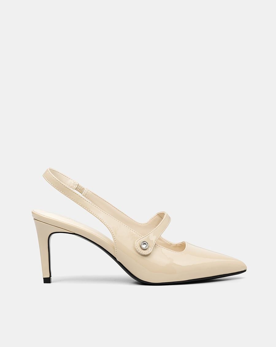  Giày Cao Gót Quai Mary Jane Khoá Đá 