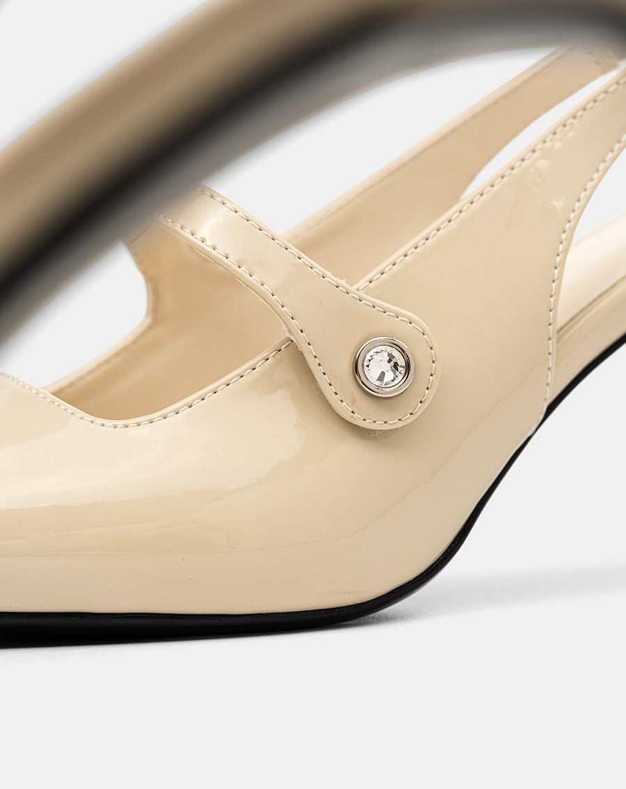  Giày Cao Gót Quai Mary Jane Khoá Đá 