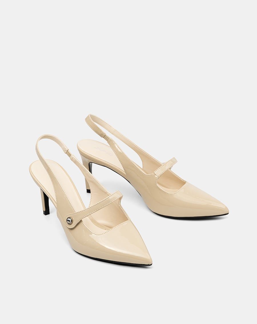  Giày Cao Gót Quai Mary Jane Khoá Đá 