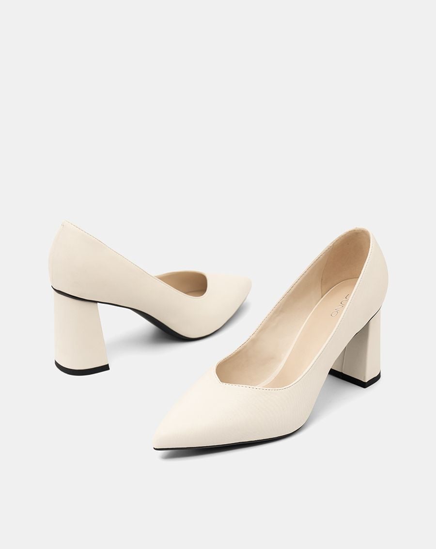  Giày Cao Gót Pump Gót Cao Cổ Chữ V 
