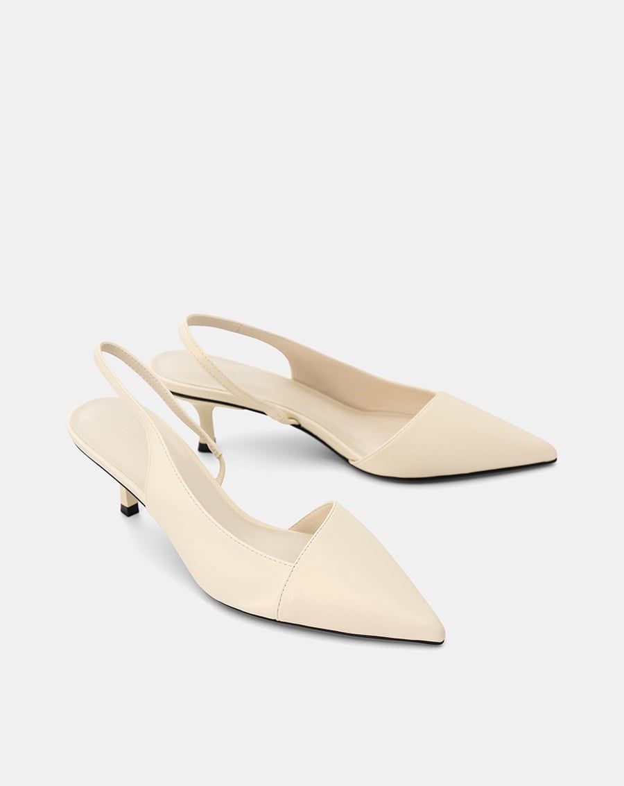  Giày Cao Gót Slingback Kitten Heel Mũi Nhọn 