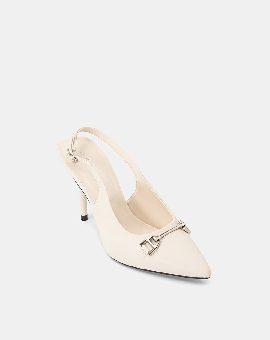  Giày Cao Gót Pump Slingback Phối Khoá 