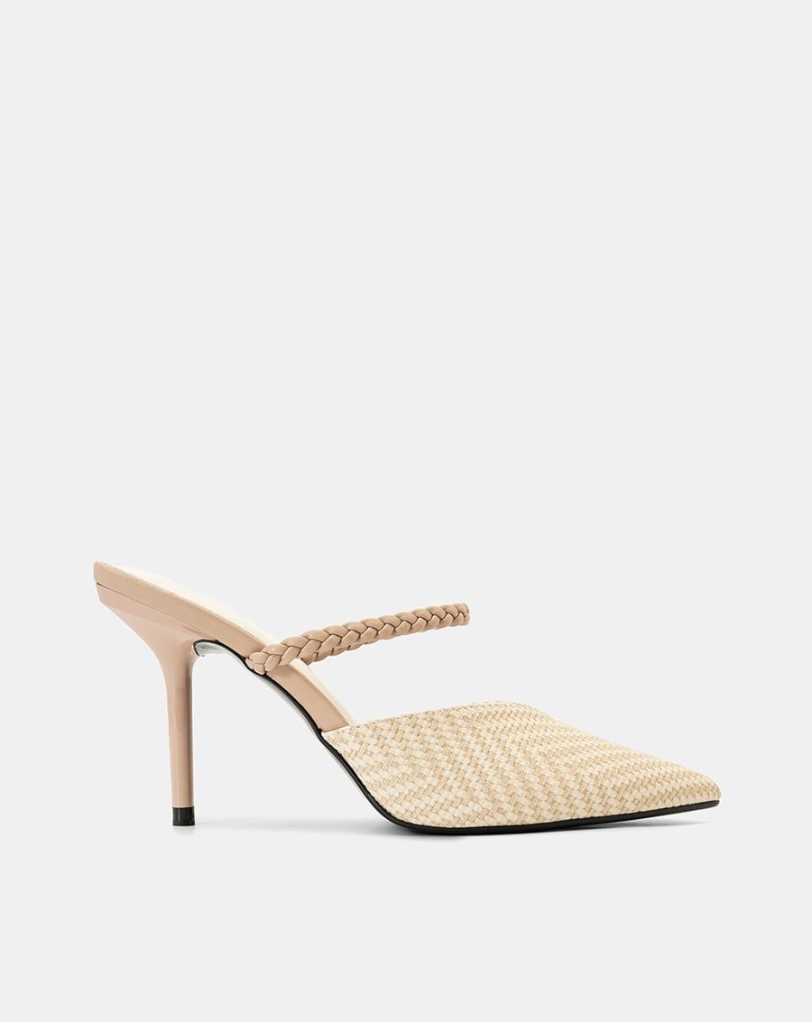  Giày Cao Gót Mules Quai Thắt Bính 