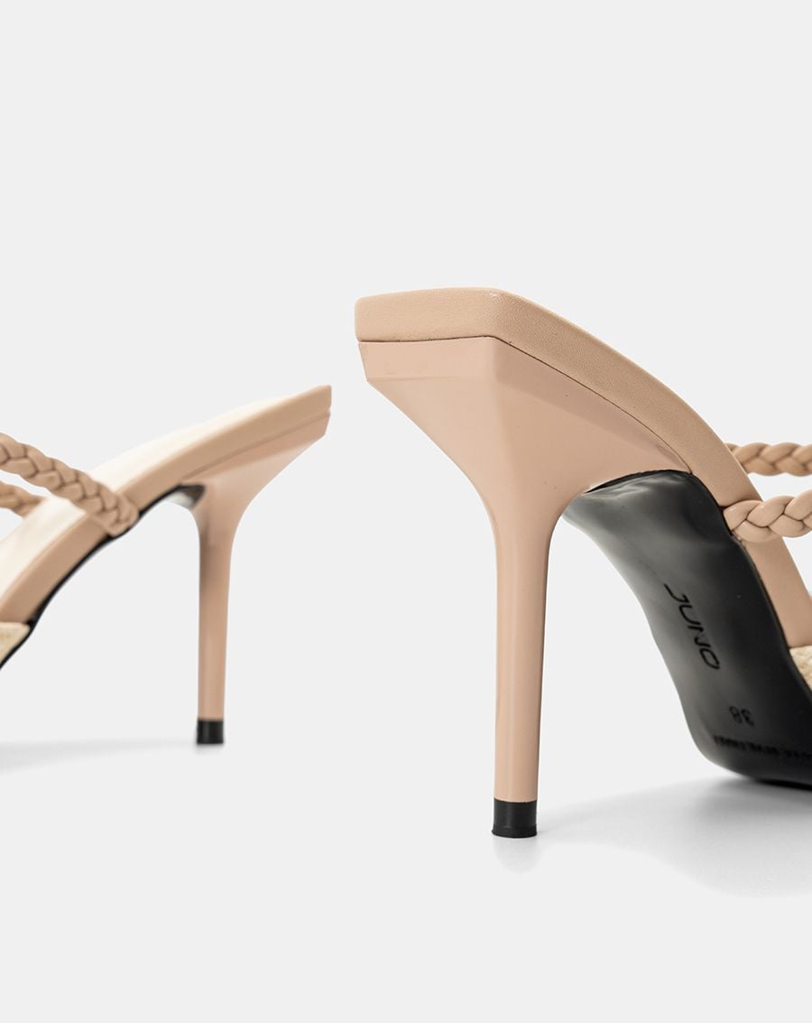  Giày Cao Gót Mules Quai Thắt Bính 