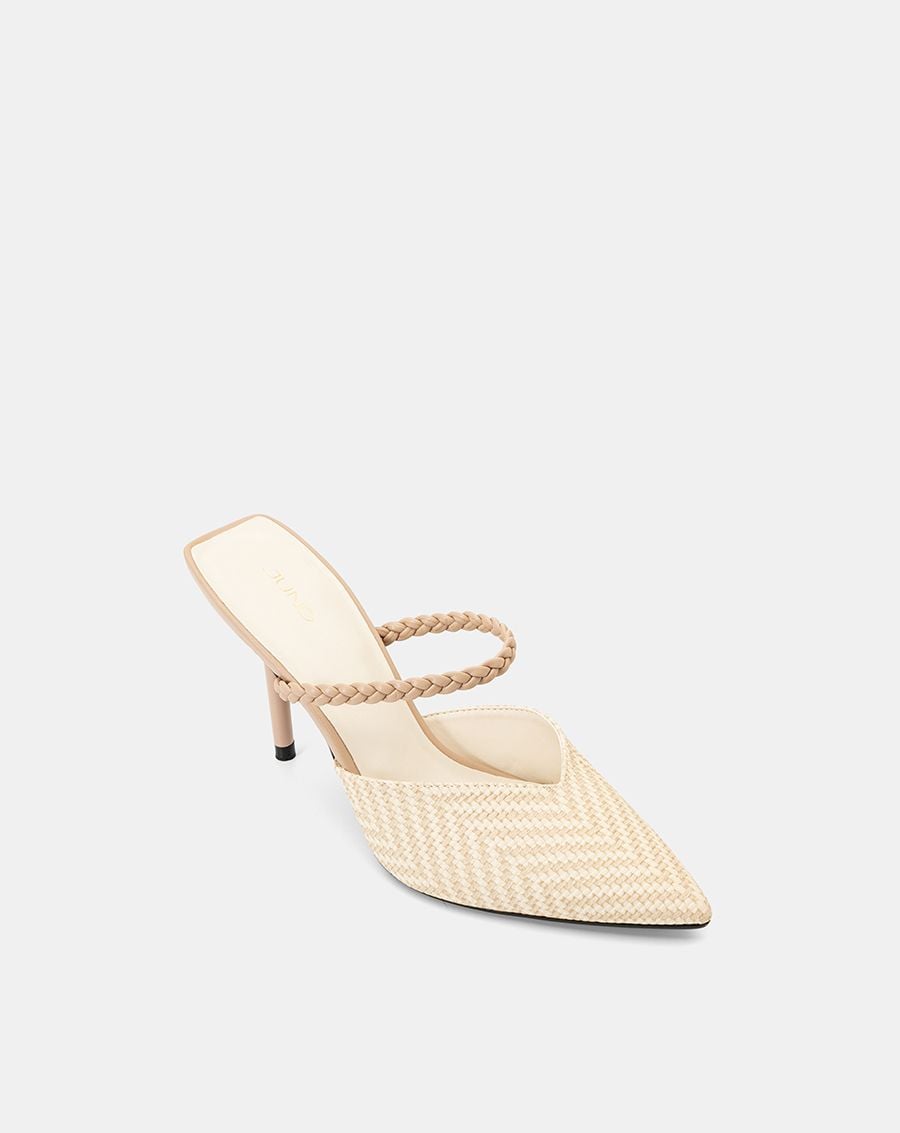  Giày Cao Gót Mules Quai Thắt Bính 