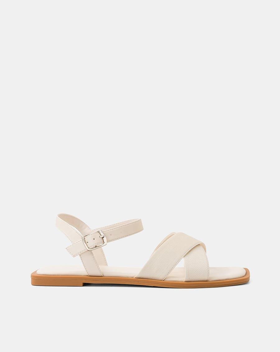  Giày Sandal Đế Bệt Phối Quai Vân Đan 