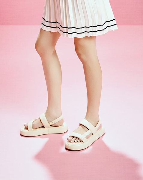  Giày Sandal Đế Bằng Quai Ngang 