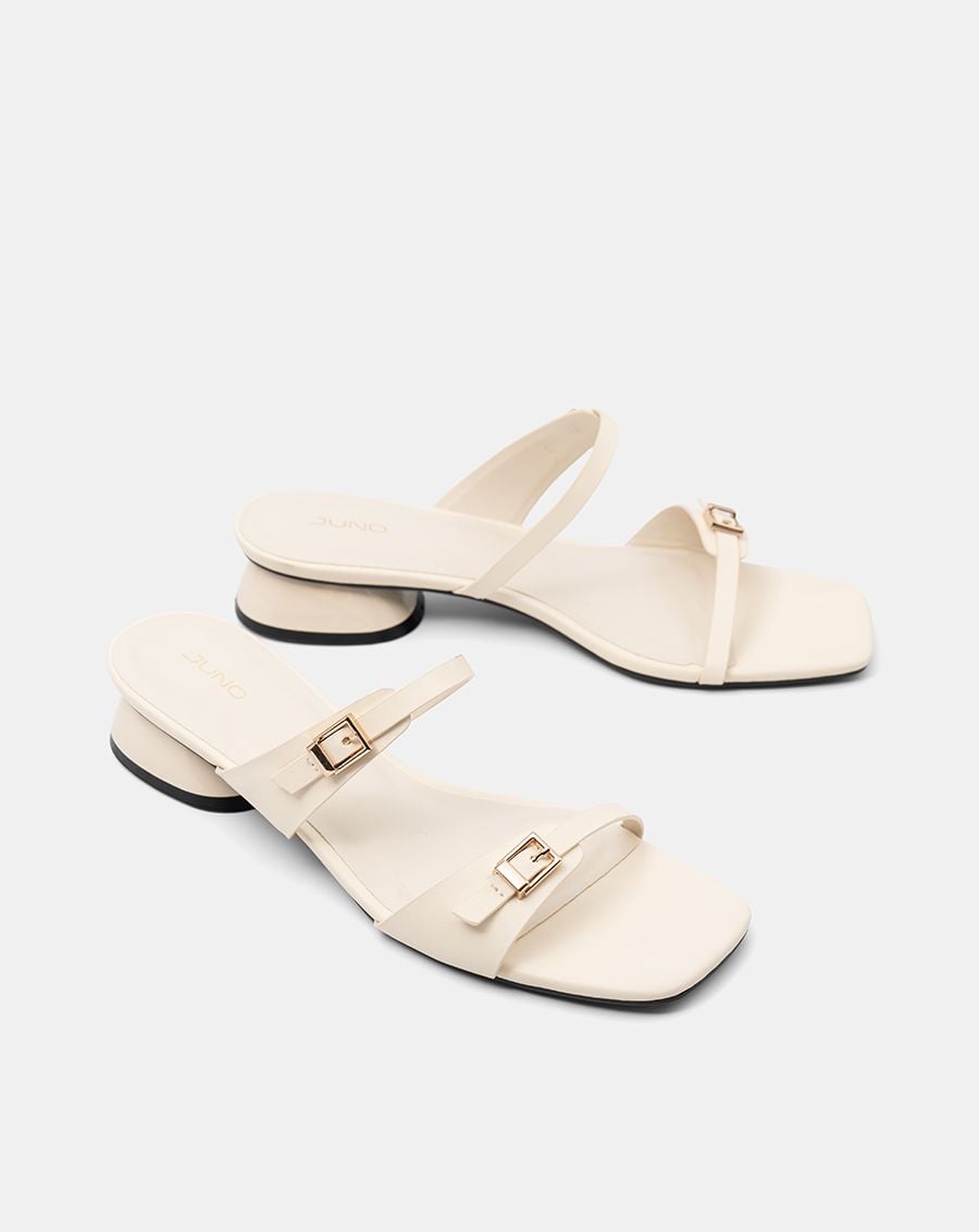  Giày Sandal Hai Quai Ngang Đính Buckle 