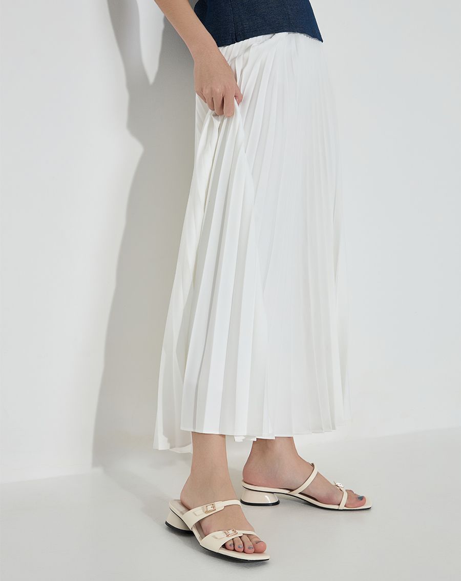  Giày Sandal Hai Quai Ngang Đính Buckle 