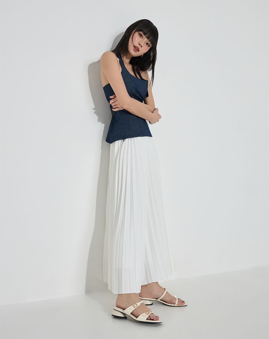  Giày Sandal Hai Quai Ngang Đính Buckle 