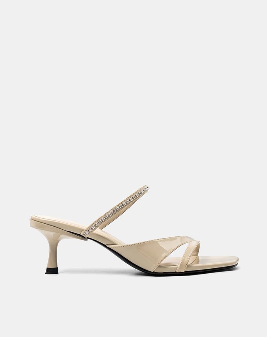  Giày Sandal Mules Phối Dây Trang Trí 