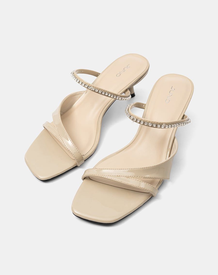  Giày Sandal Mules Phối Dây Trang Trí 