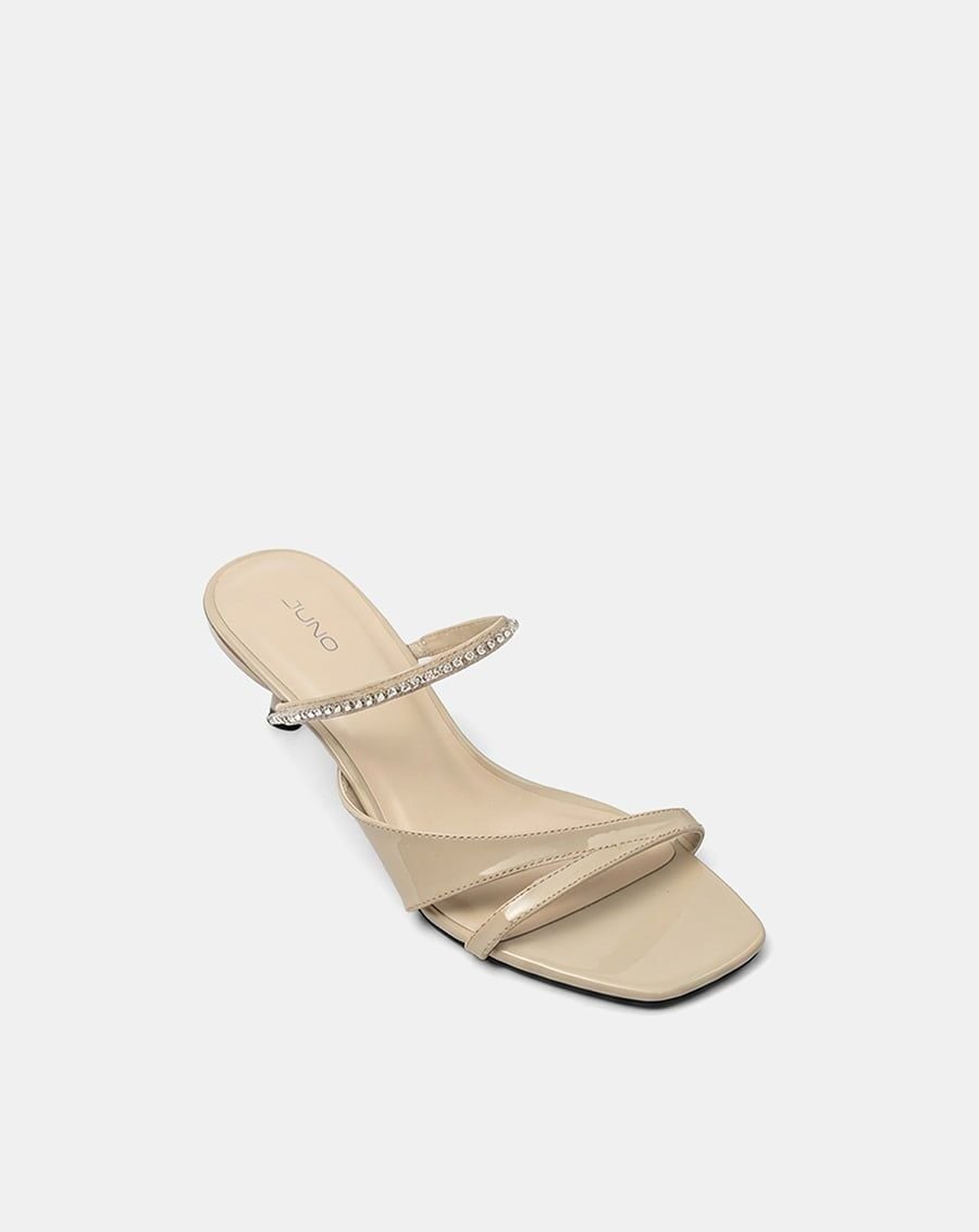  Giày Sandal Mules Phối Dây Trang Trí 