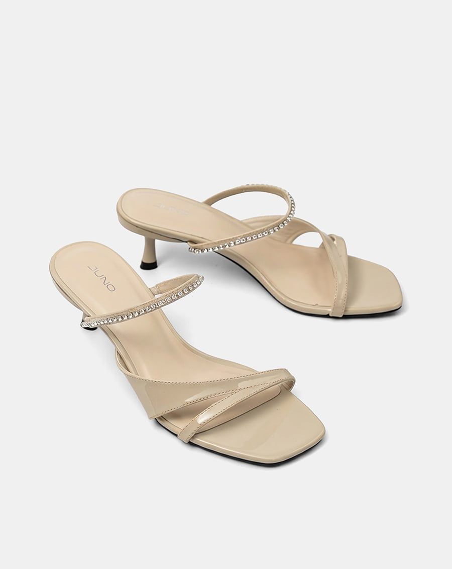  Giày Sandal Mules Phối Dây Trang Trí 