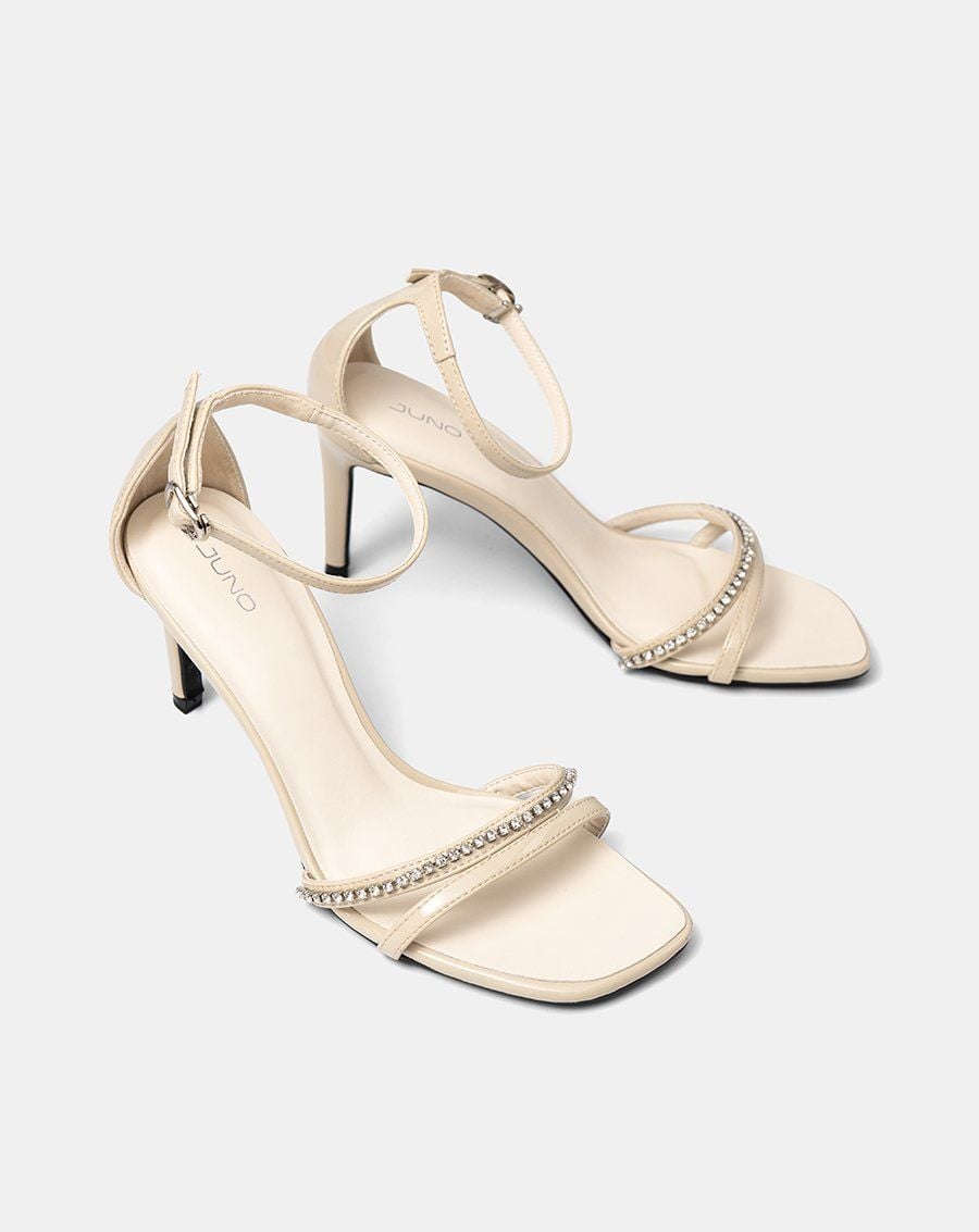  Giày Sandal Cao Gót Quai Đính Đá 