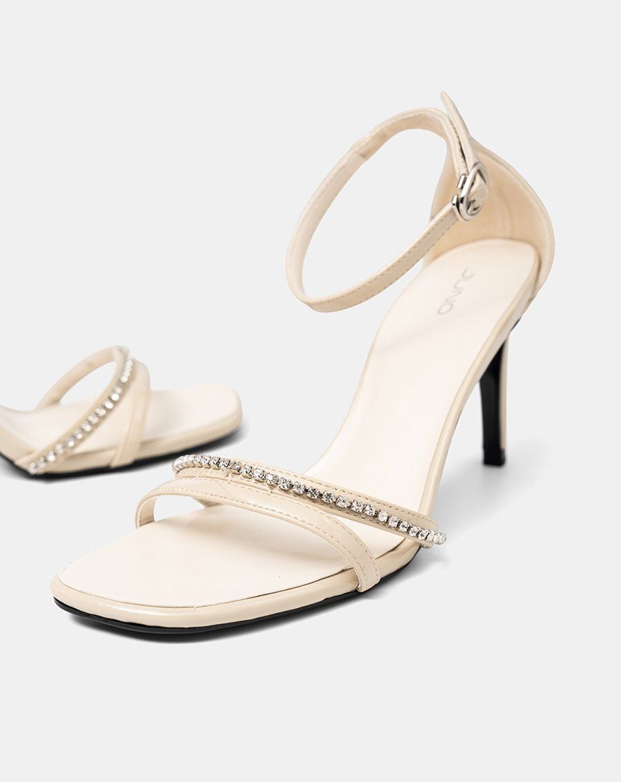  Giày Sandal Cao Gót Quai Đính Đá 